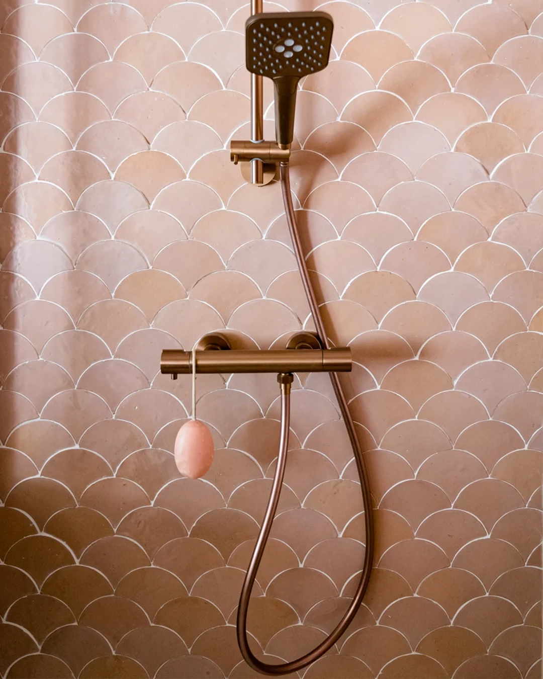 Pink Shower Tiles